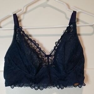 Gossard Navy Blue Women's Swirl Bralet Lace Bralette 38C Wireless Comfort